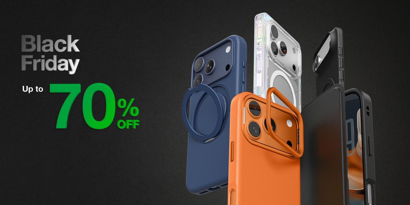 A group of cell phones with a ring holder