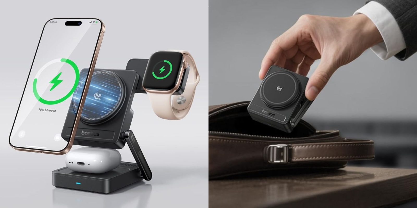 A person holding a smart watch