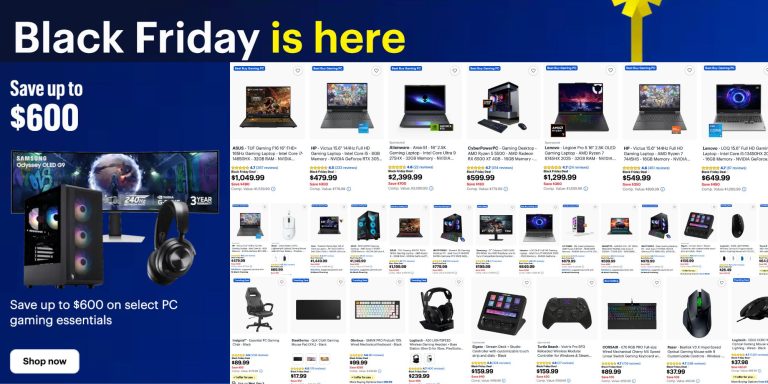 Image showing listings from Best Buy's PC gaming black friday deals.