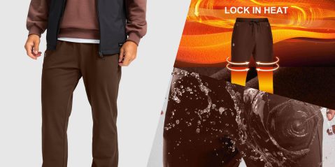 A man wearing brown pants