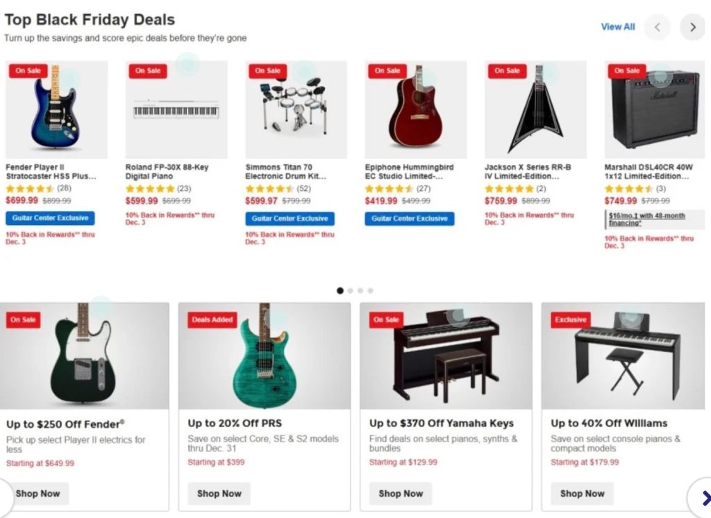 A screenshot of a store