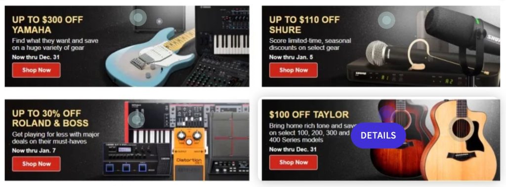 A collage of images of musical instruments