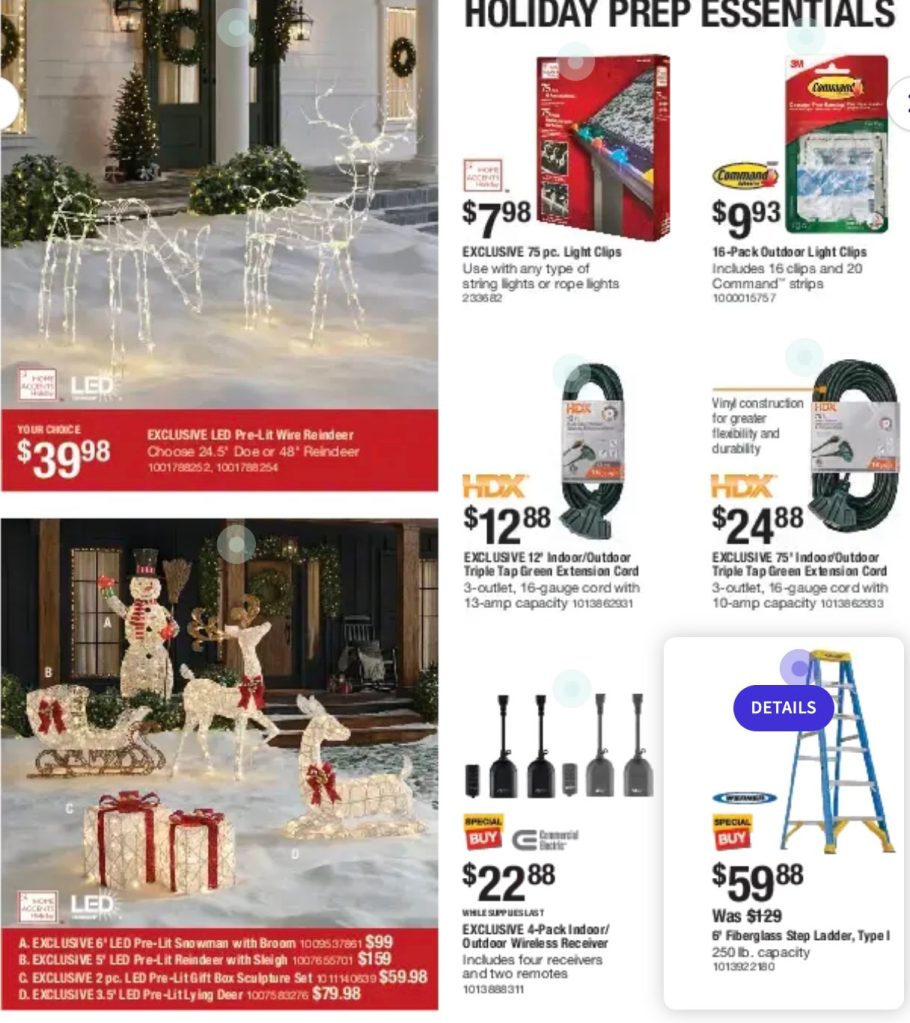 A screenshot of a page with a picture of a christmas decoration