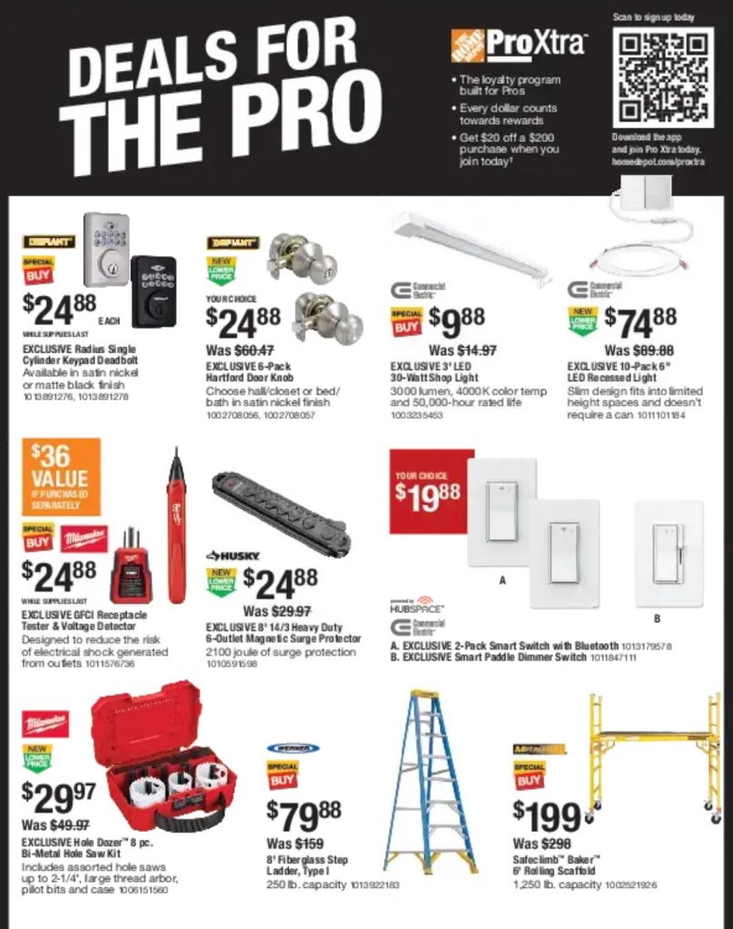 A advertisement for a home improvement store