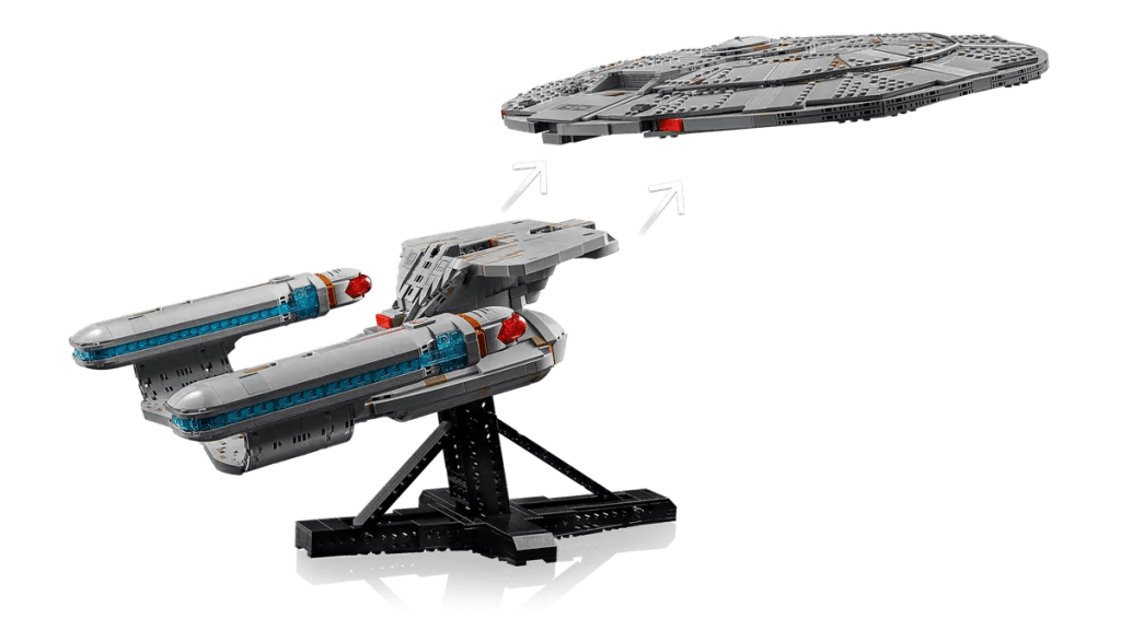 A toy spaceship on a stand