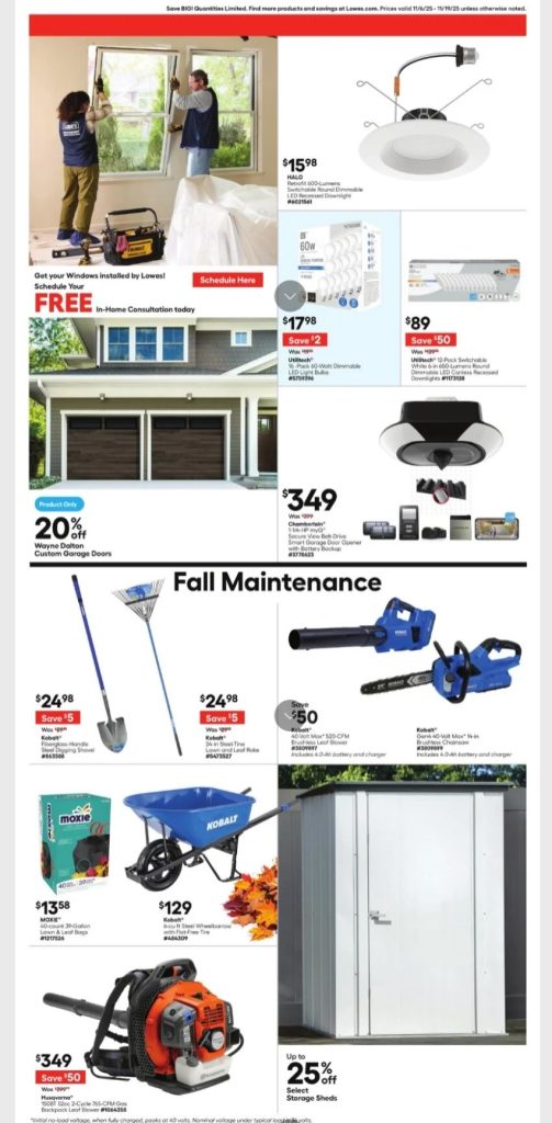 A advertisement for a home improvement store