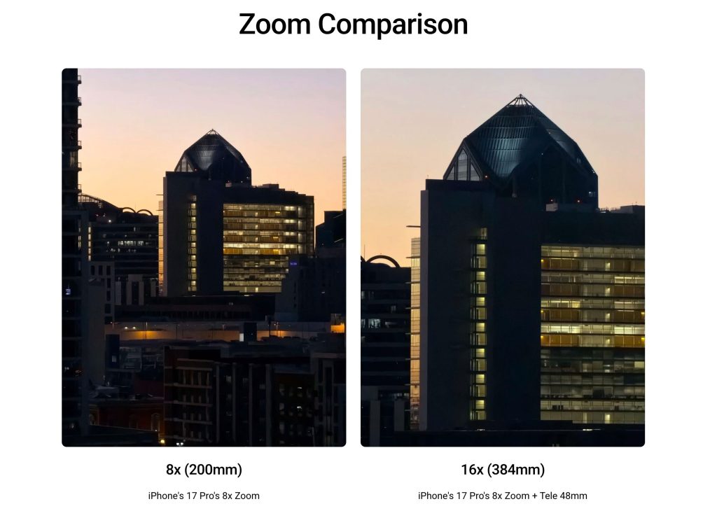 A comparison of a building