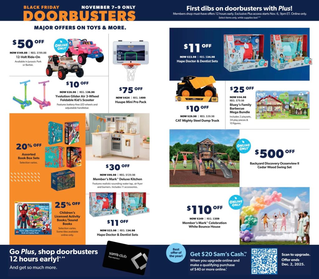 A flyer with toys on it