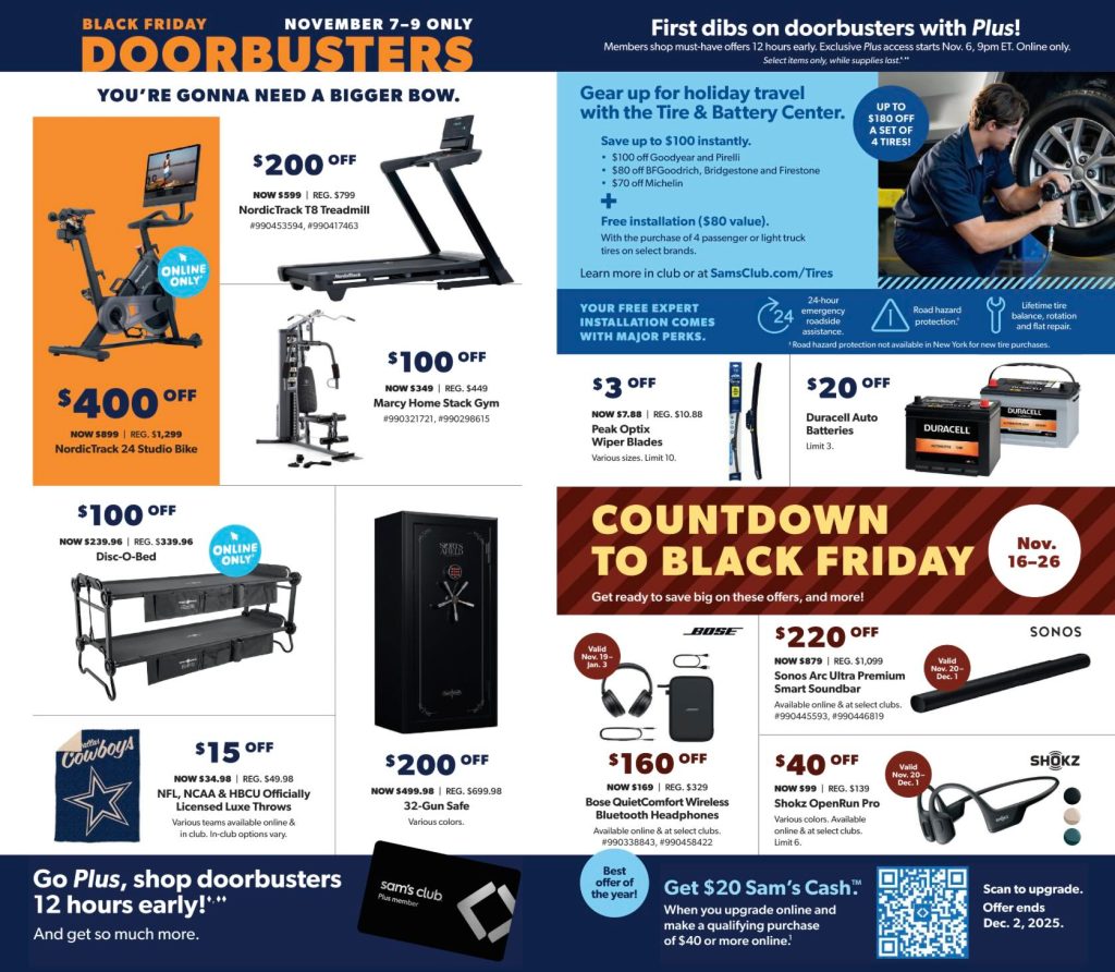 A flyer with a variety of electronics