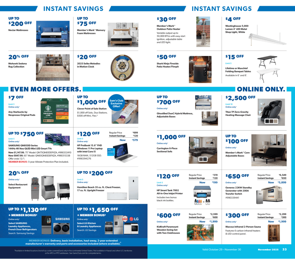 A advertisement for a household appliances store