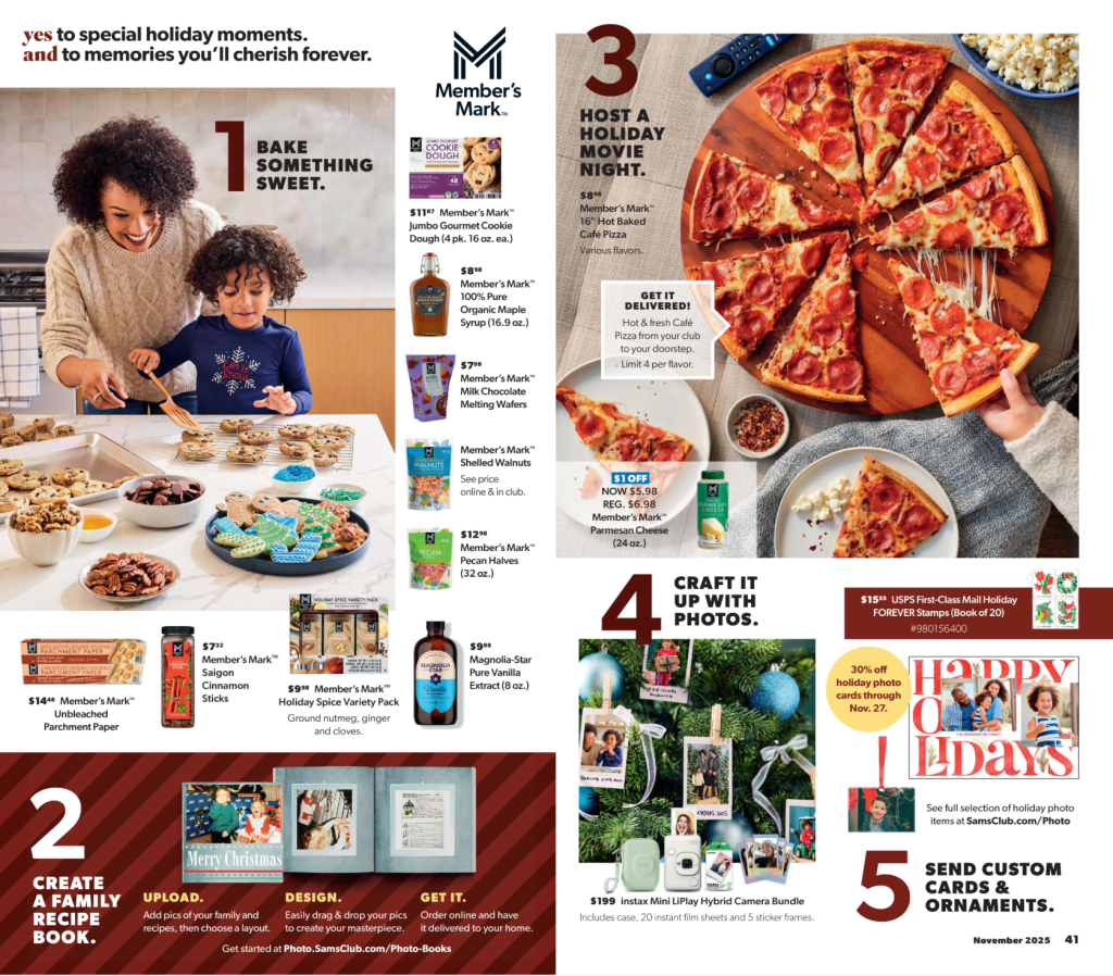 A magazine with a woman and a child eating pizza