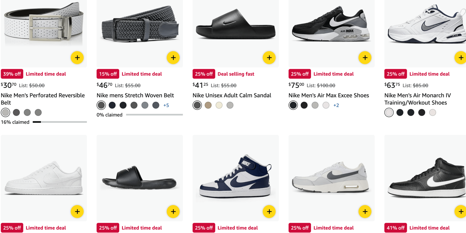 A screenshot of a shoe sale