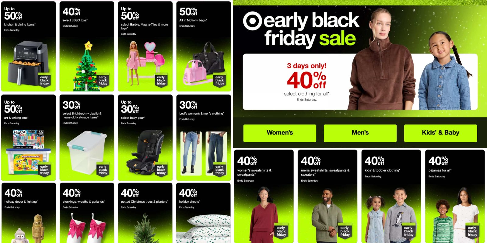 A screenshot of a black friday sale