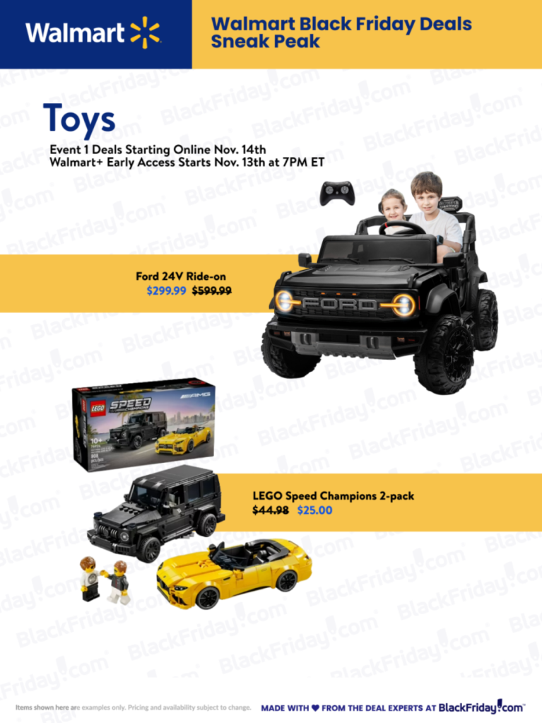 A black and yellow toy car with white text