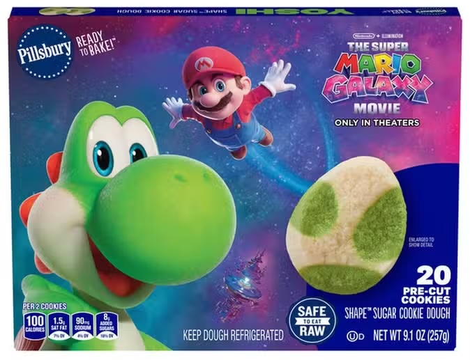 A box of food with cartoon characters