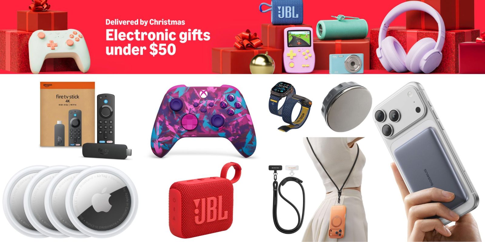 Image showing a collage of tech items under $50.