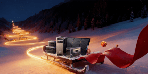 A sled with electronics and a red blanket on it