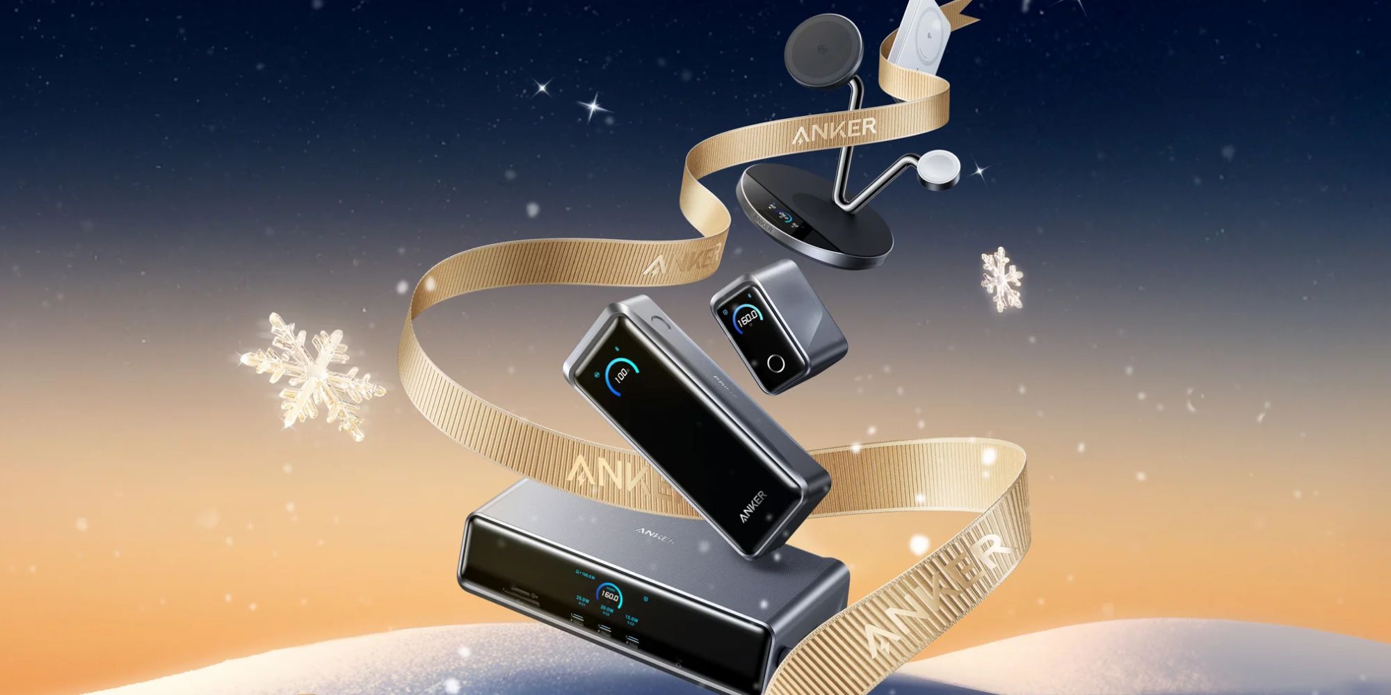A digital device with a gold ribbon