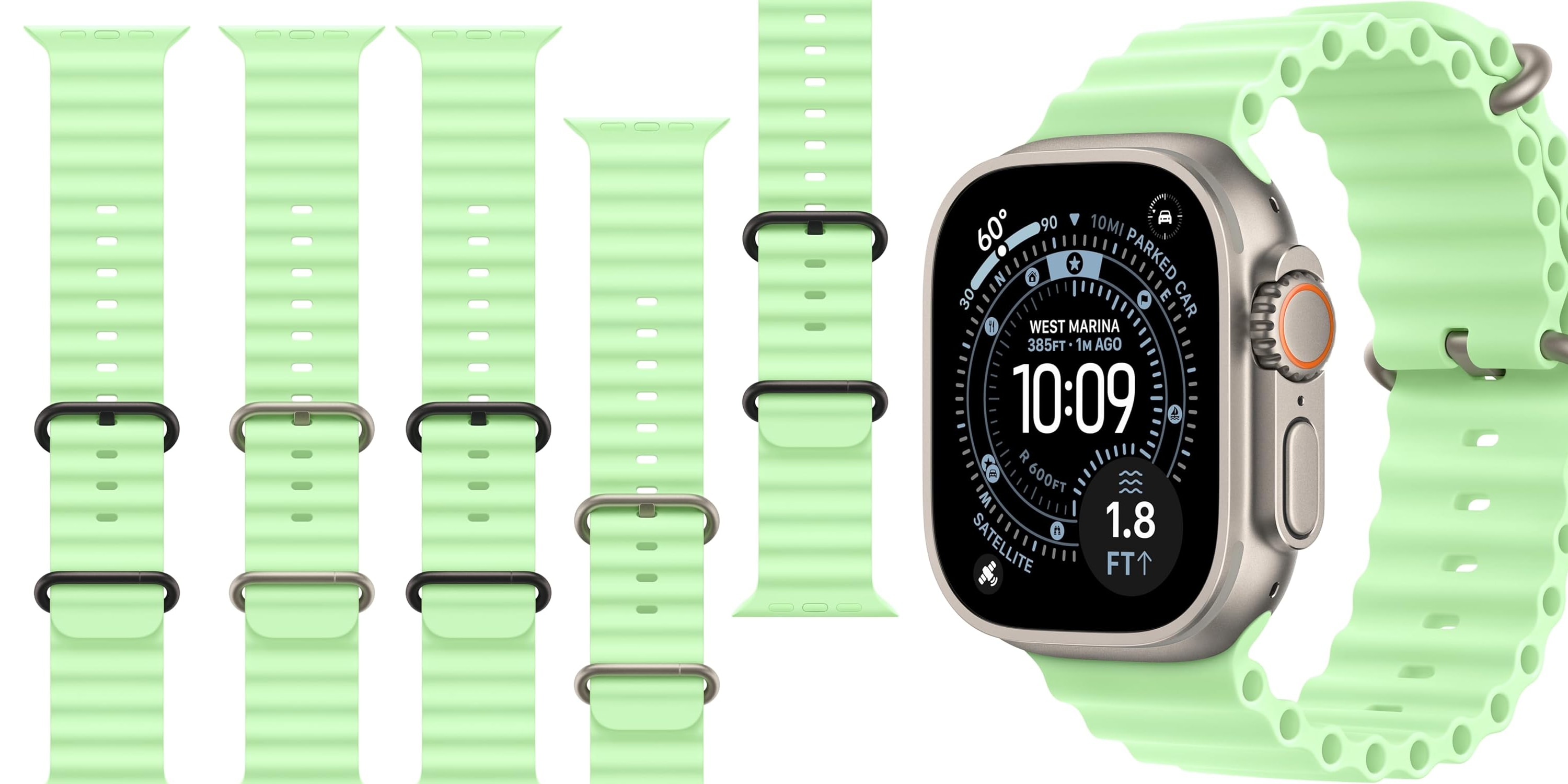 Apple Watch Ocean Band Neon Green