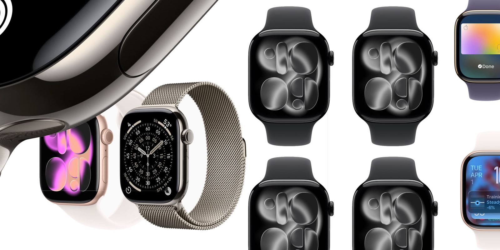 A group of smart watches