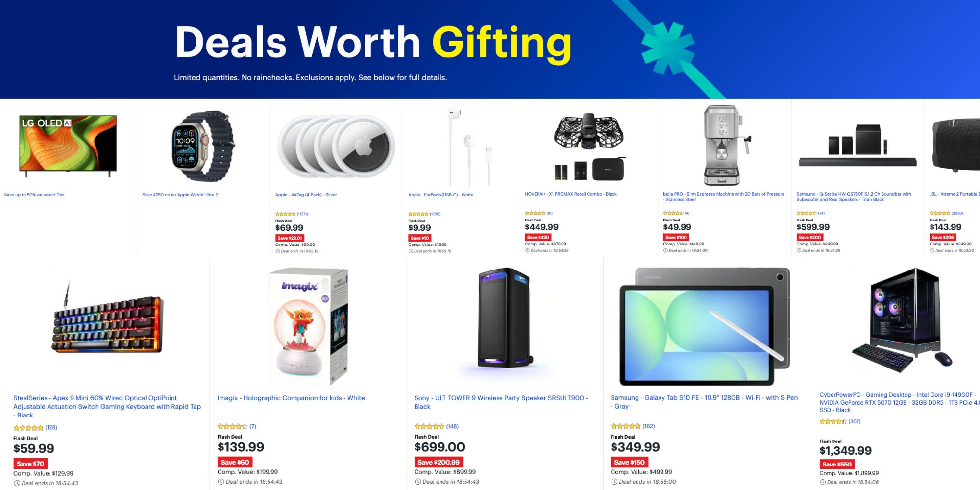 Image showing listings from BB DOTD page.