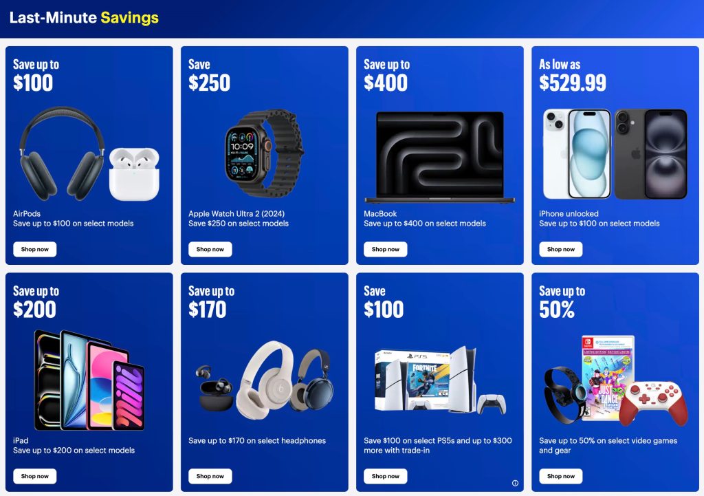 A screenshot of a blue advertisement