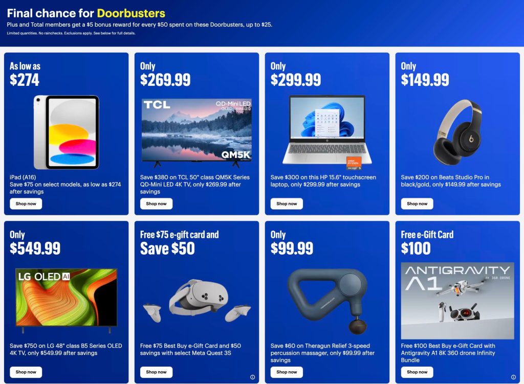 A screenshot of a blue advertisement