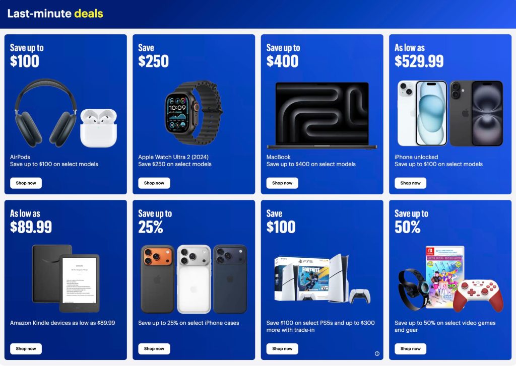 A screenshot of a blue advertisement