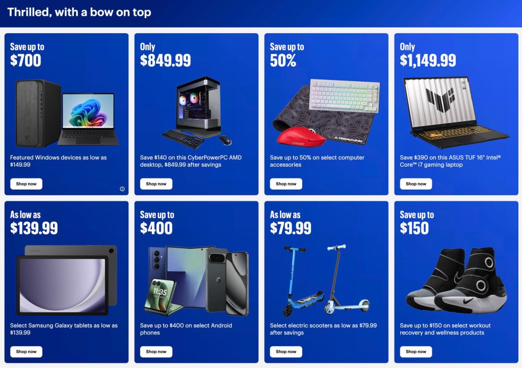 A screenshot of a blue advertisement