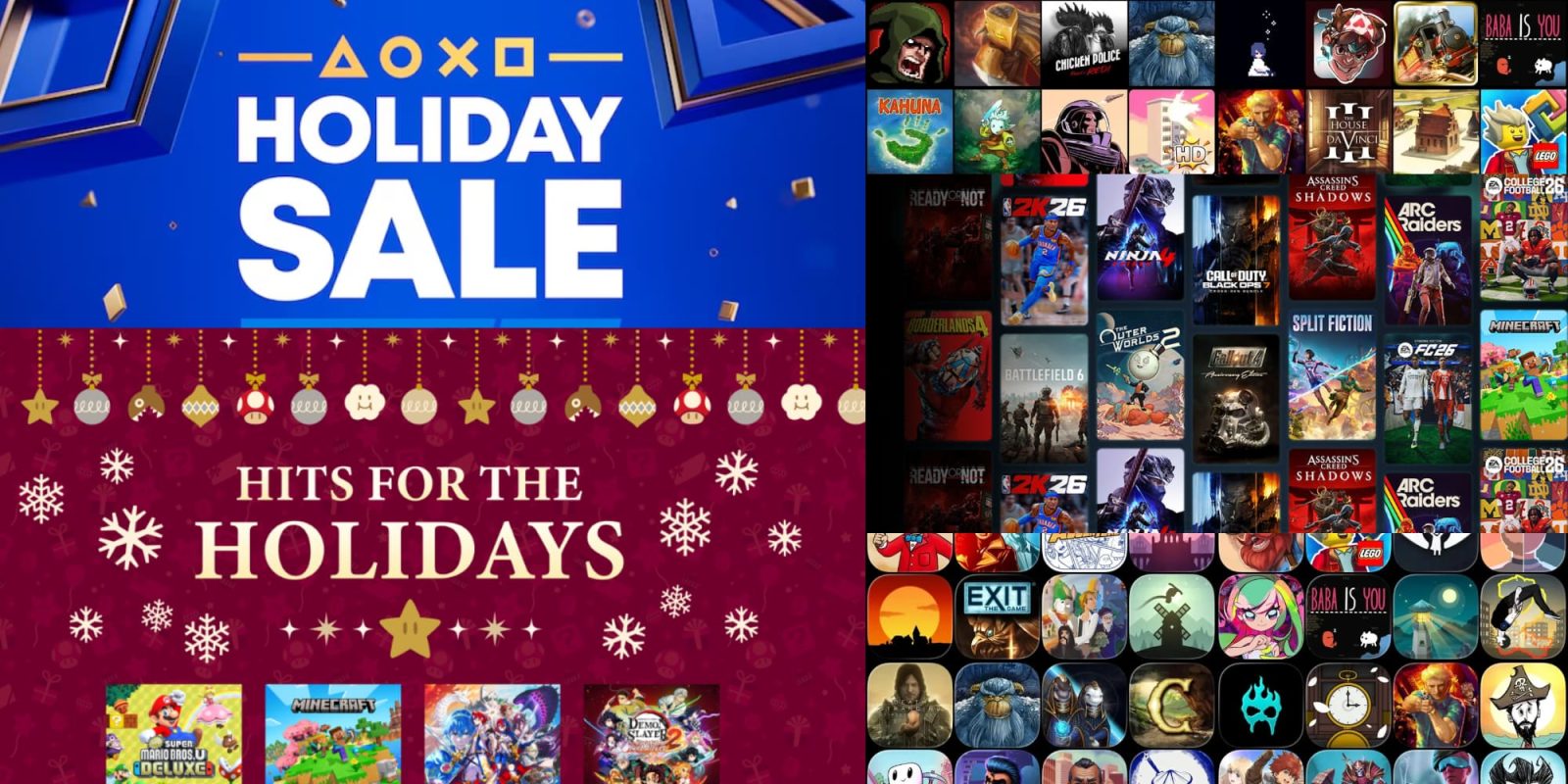 A collage of images of a video game