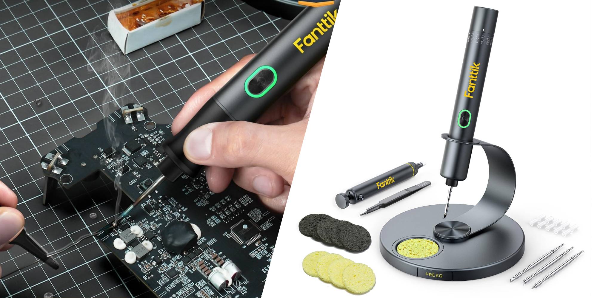 A hand holding a tool