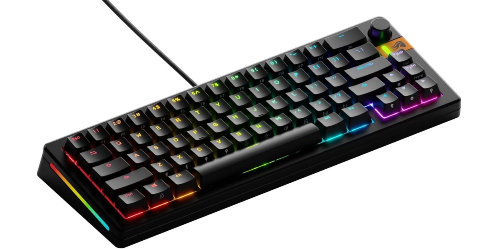 A black keyboard with colorful lights