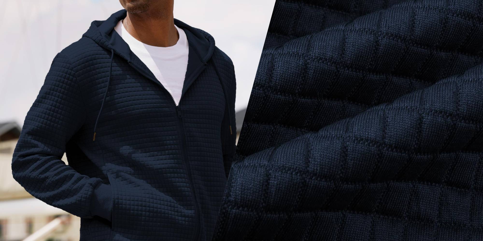 A close up of a man's jacket