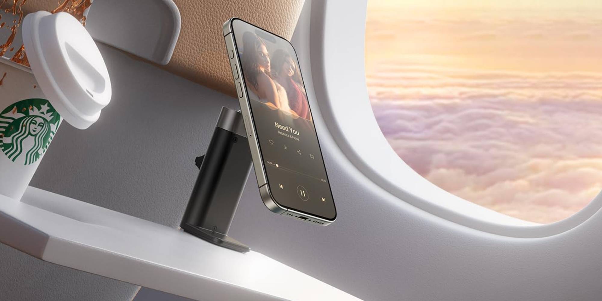 A cell phone on a stand