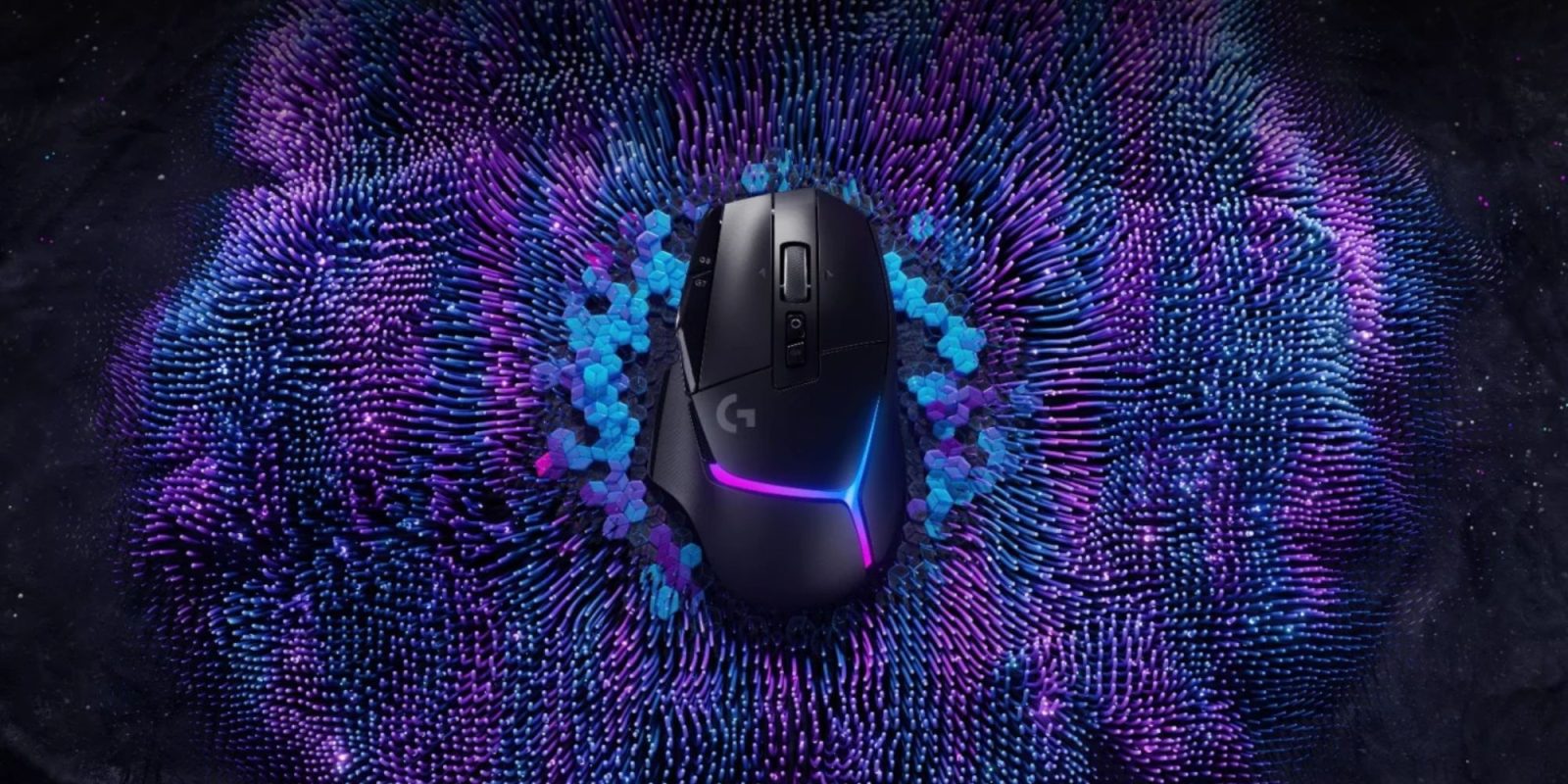Image showing a render of Logitech's G502 X Plus wireless gaming mouse in black.