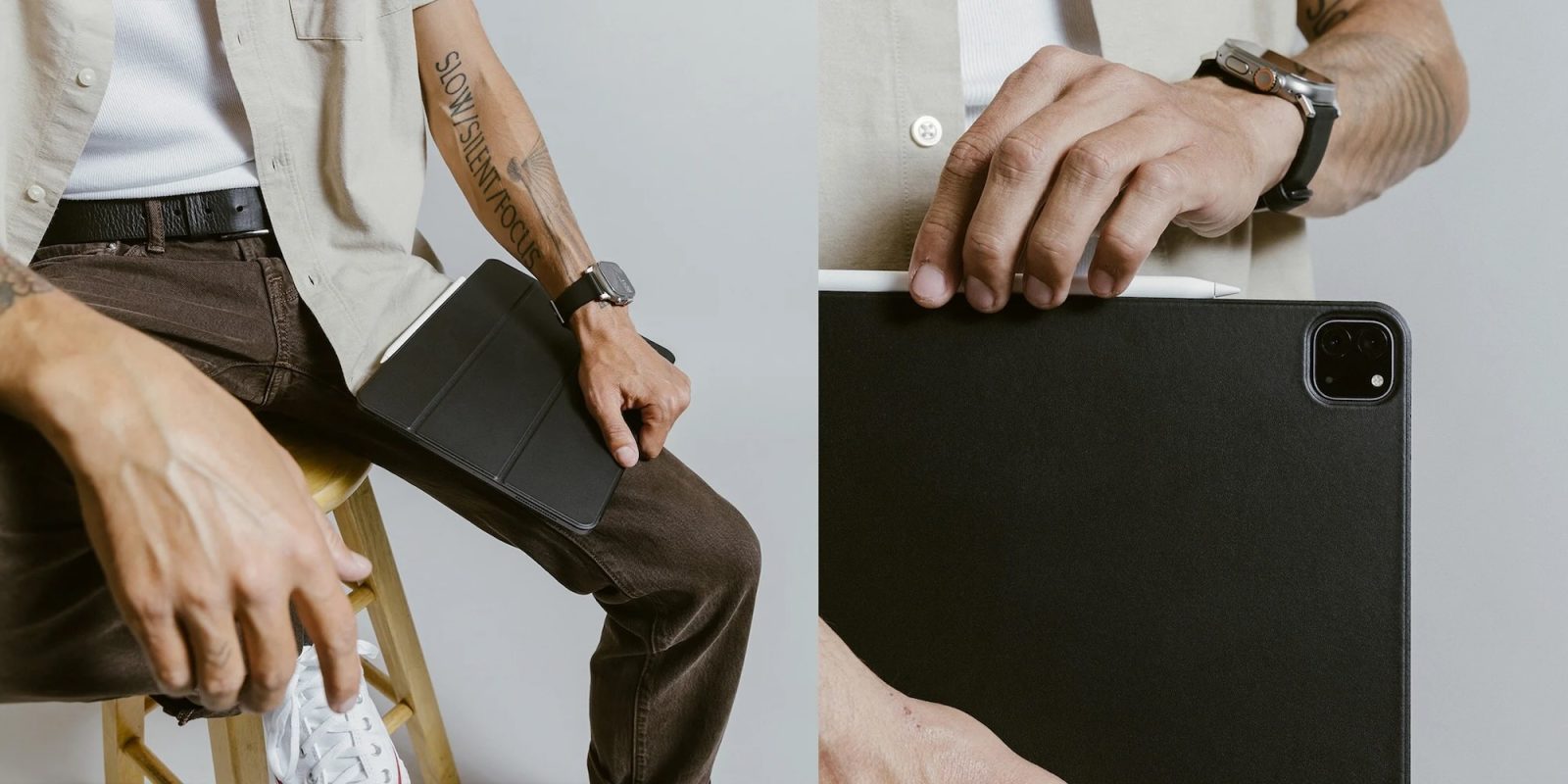 A man holding a tablet