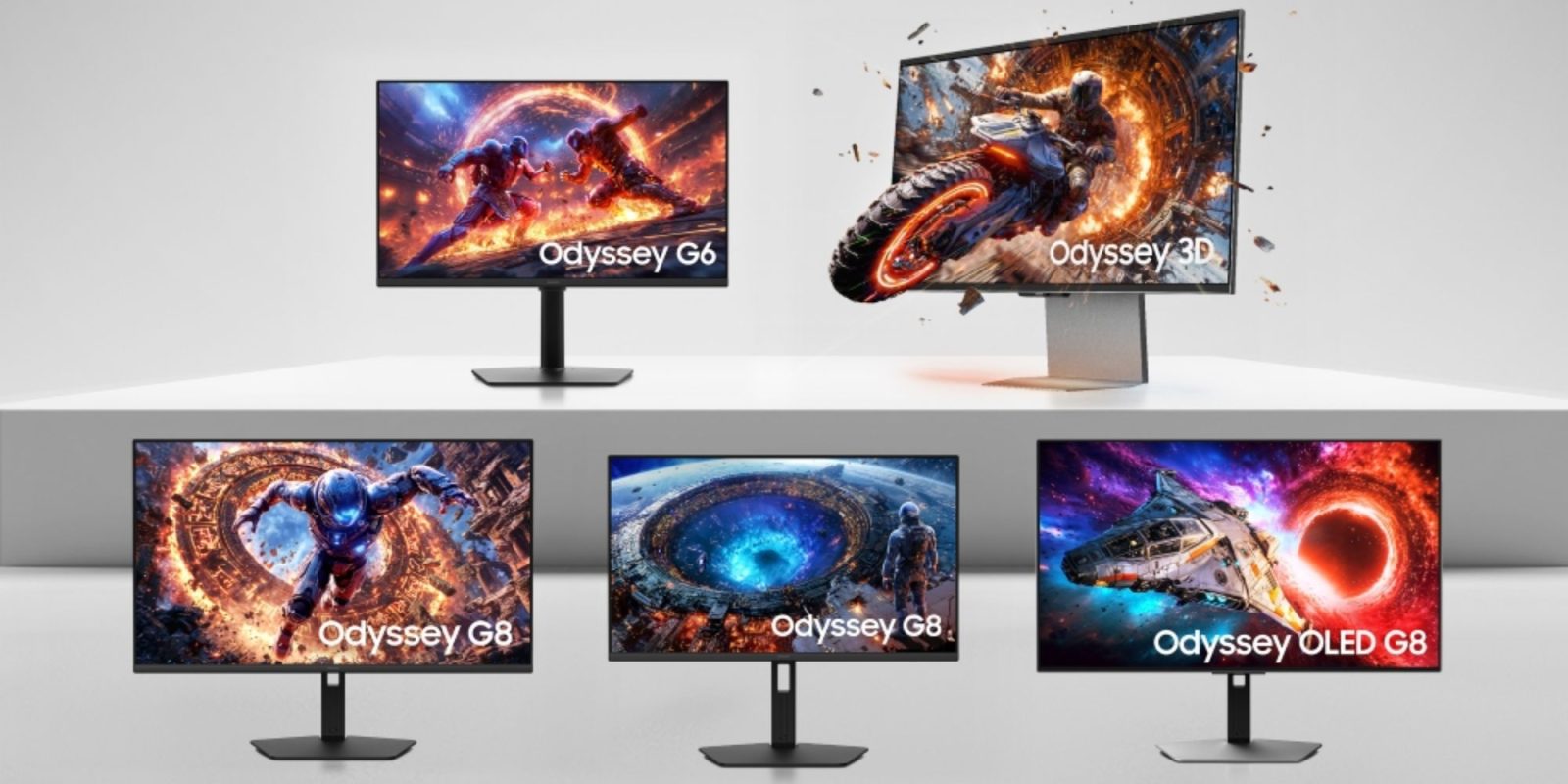 Image showing renders of Samsung's 2026 Odyssey gaming monitors.