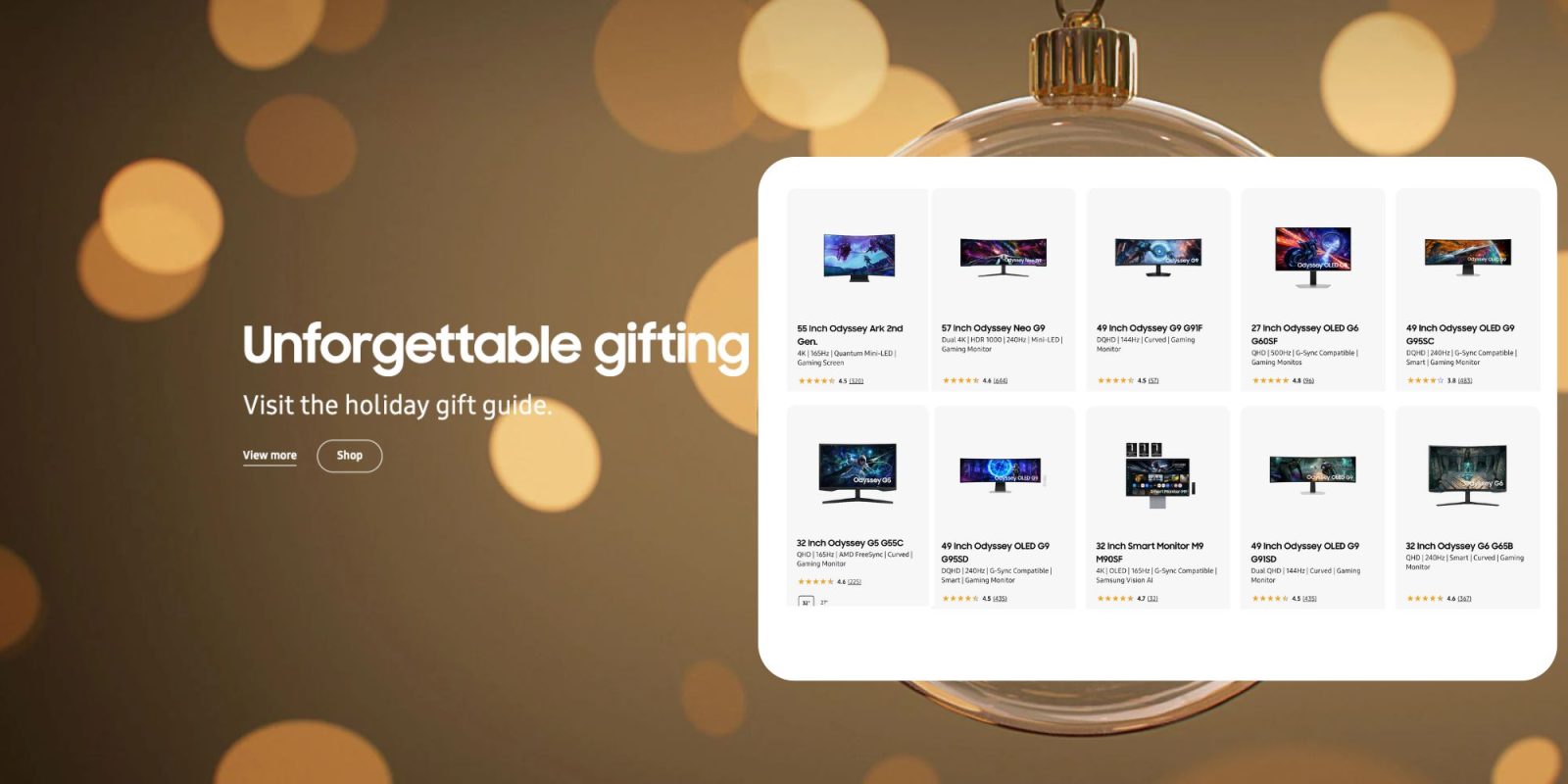 Image showing listings from Samsung monitor deals.