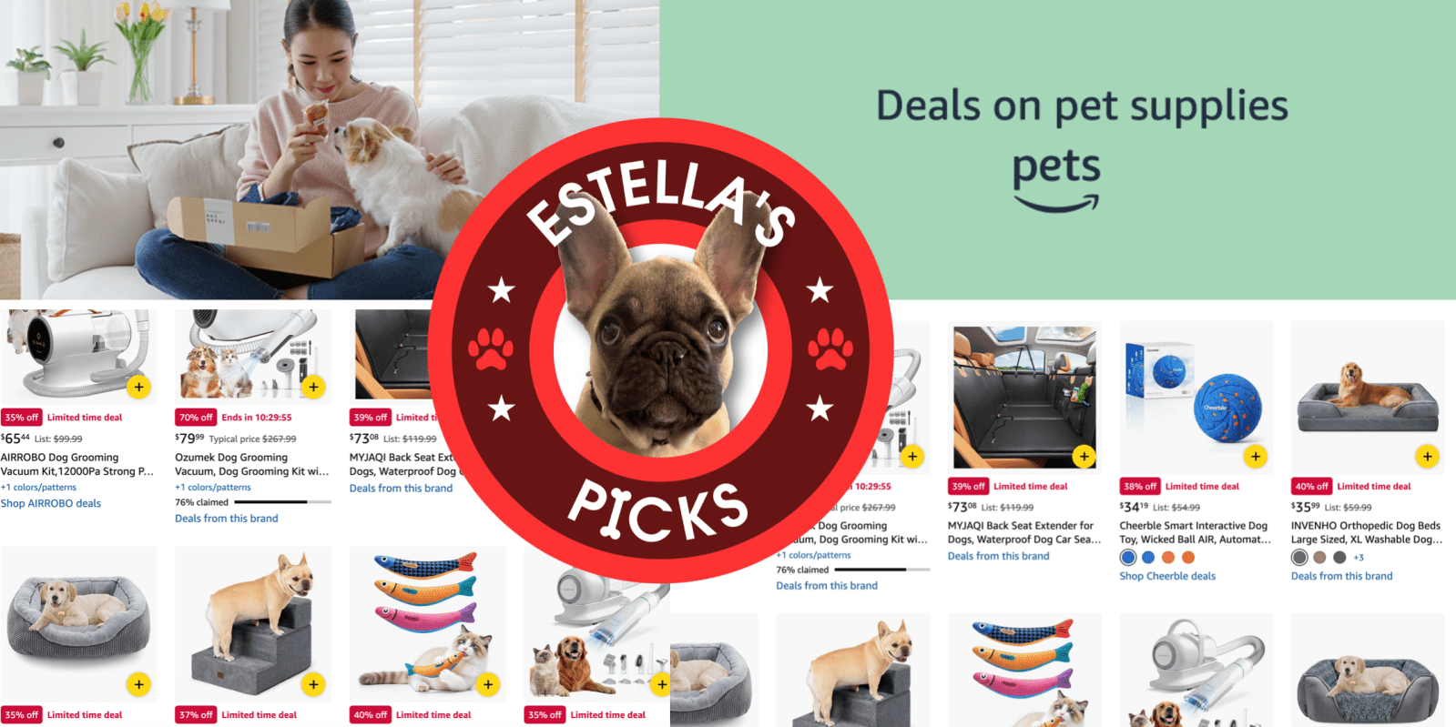 A screenshot of a dog and a person