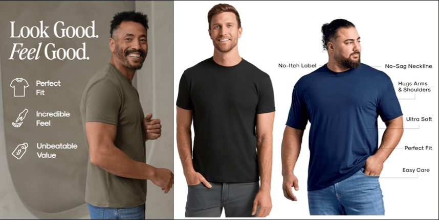 A collage of a man wearing a black shirt