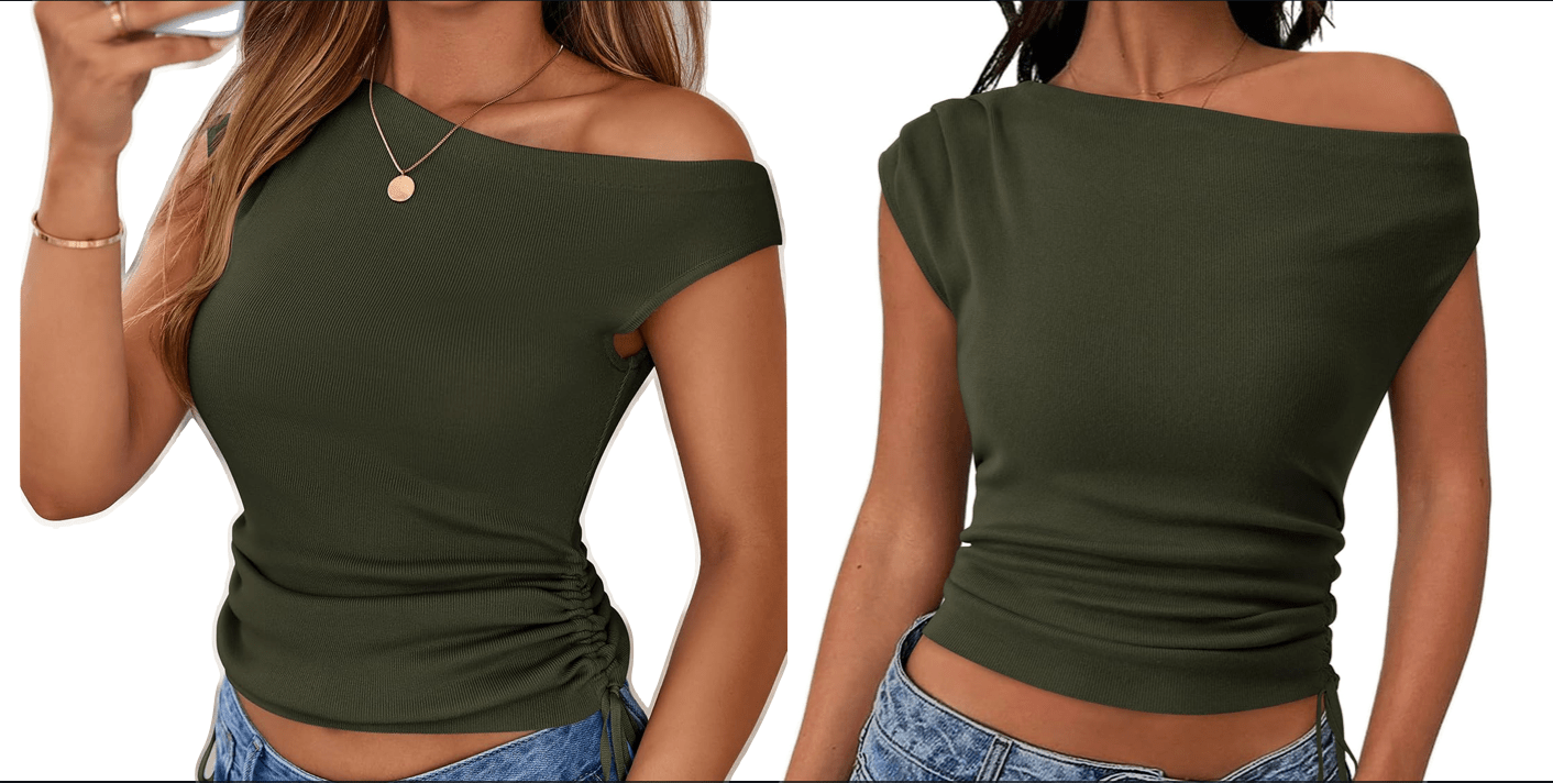 A woman wearing a green shirt