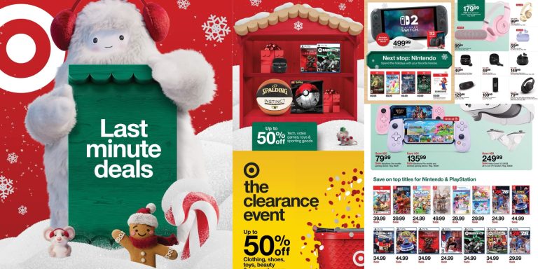 A collage of a christmas ad