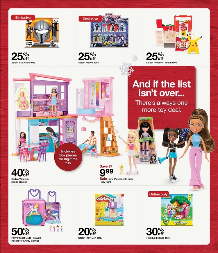 A advertisement for a toy store