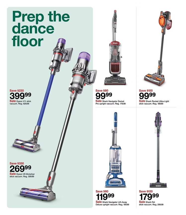 A group of vacuums on sale