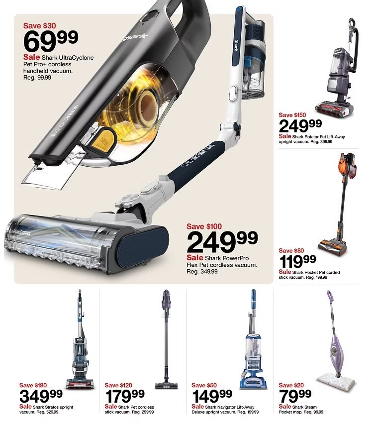 A group of vacuums on a white background