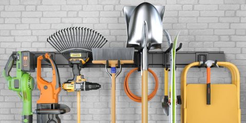 A group of tools on a wall