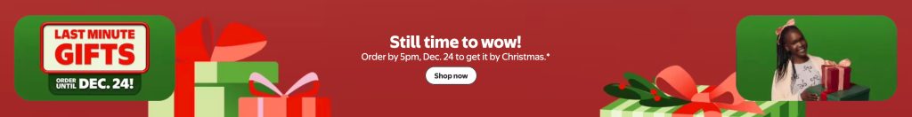 A red background with white text