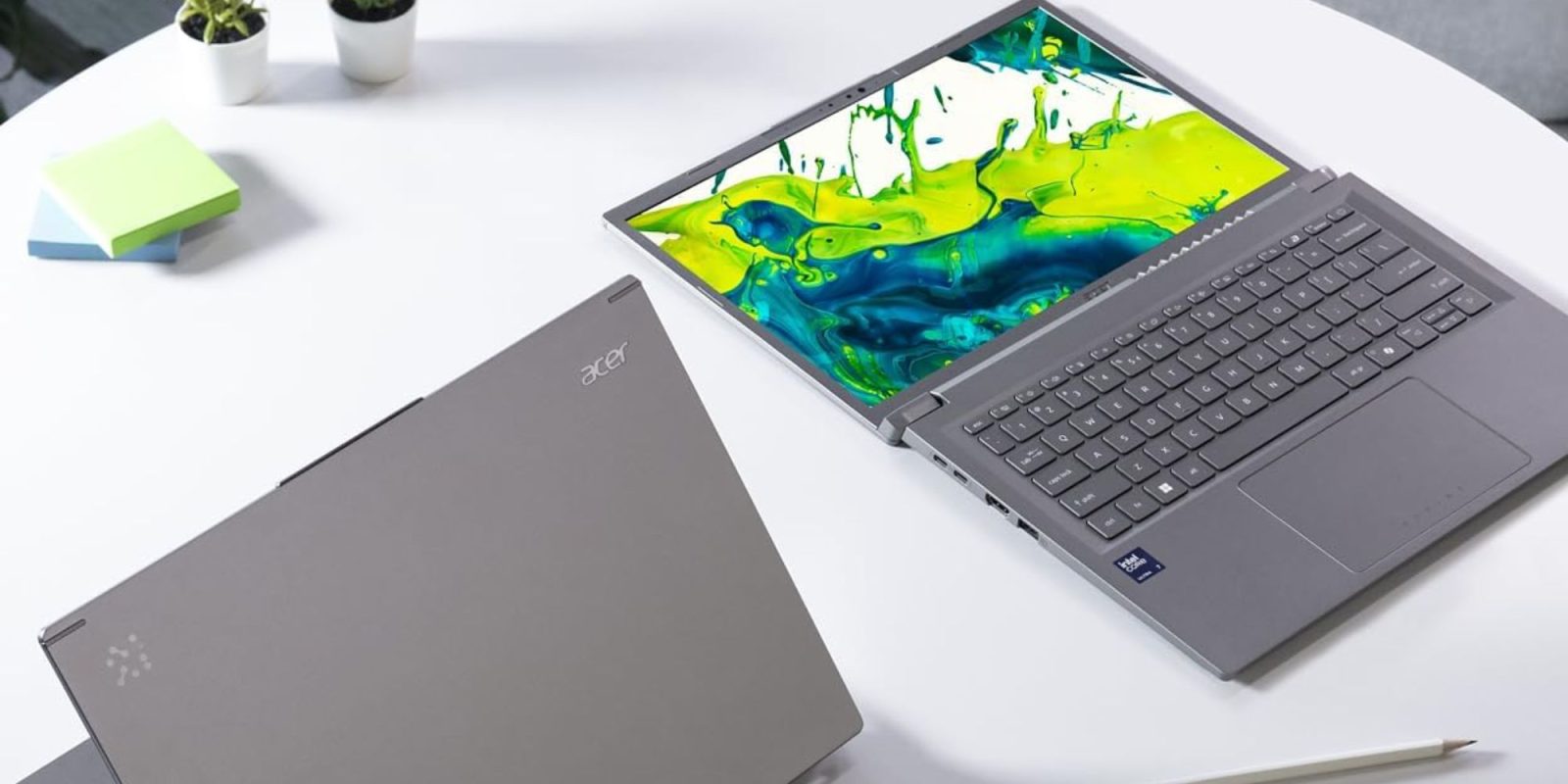 A laptop with a screen on the screen