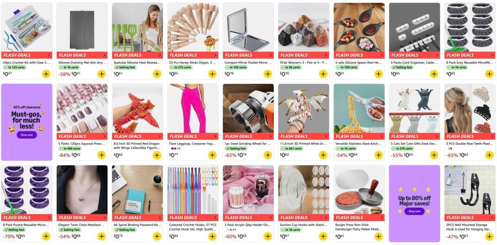 A screenshot of a flash deals