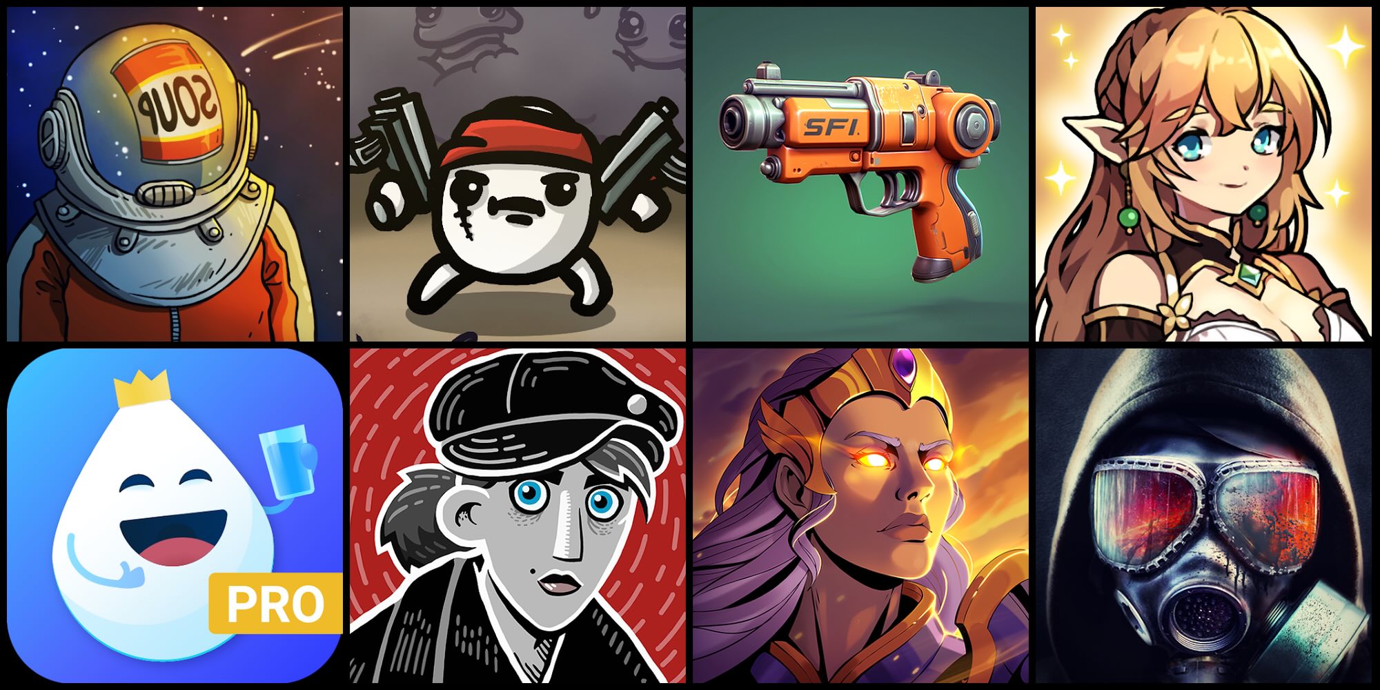 A collage of cartoon characters